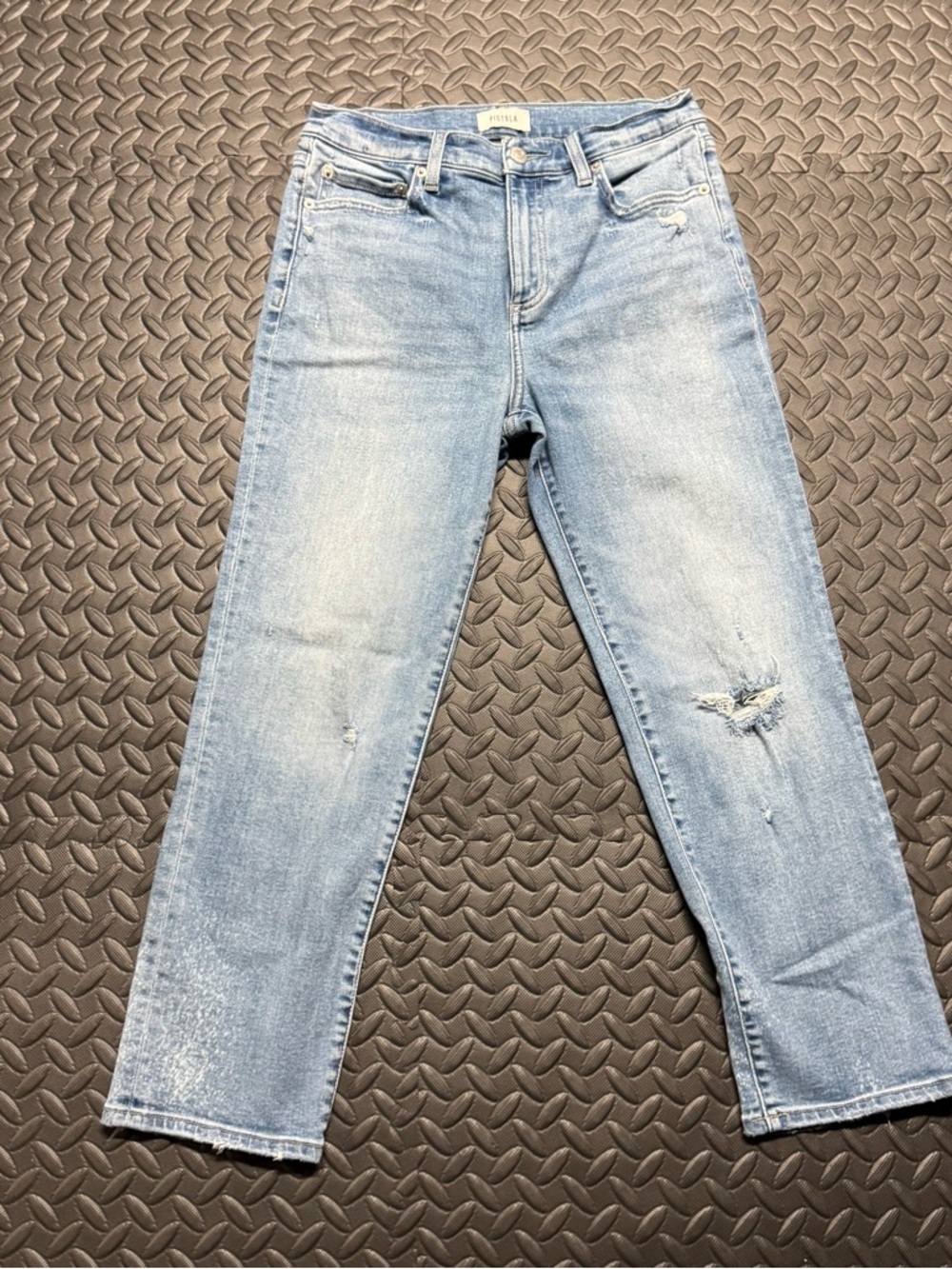 Pistola Light Wash Distressed Straight Leg Jeans Size 27 High Rise - Picture 2 of 12